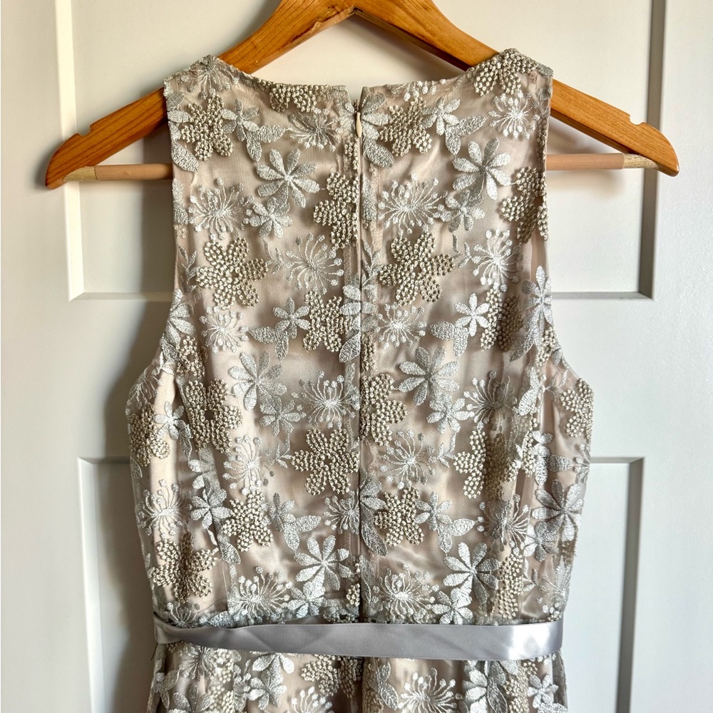 Tahari Embroidered Fit & Flare Hi-Low Midi Dress 4 - Picture 11 of 12